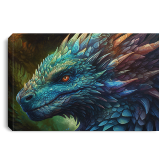 Elysian Echoes: The Dragon's Luminous Stare (.75in Frame)