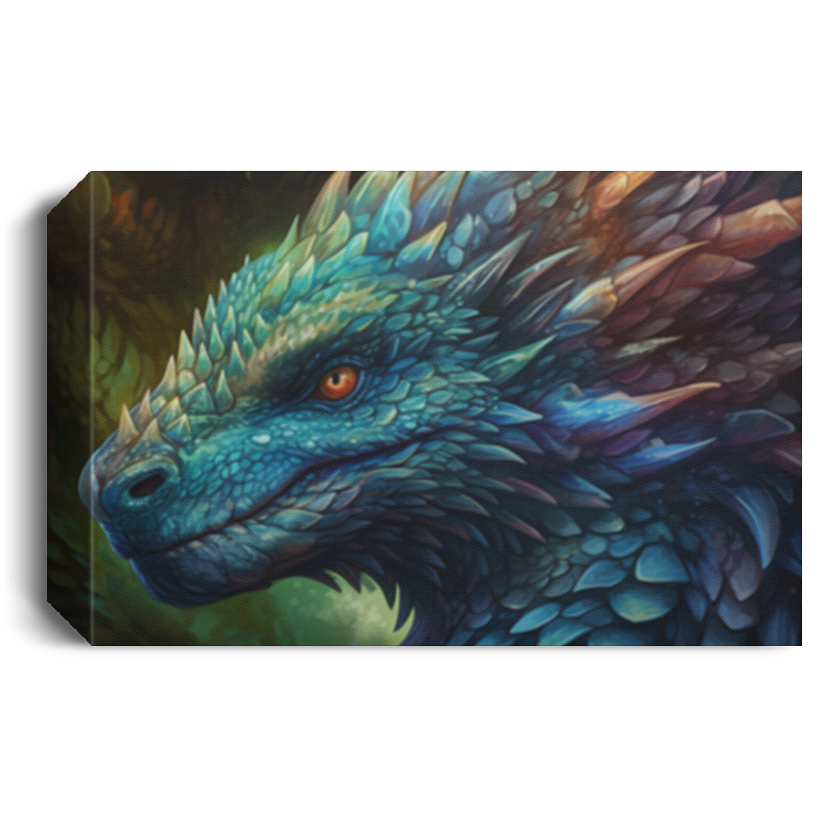 Elysian Echoes: The Dragon's Luminous Stare (1.5in Frame)